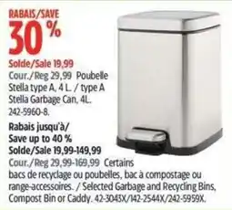 Canadian Tire Stella garbage can offer