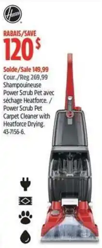 Canadian Tire Hoover Power Scrub Pet Carpet Cleaner with Heatforce Drying offer