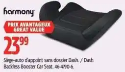 Canadian Tire Harmony dash backless booster car seat offer