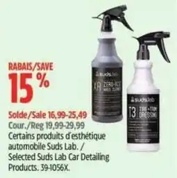 Canadian Tire Selected Suds Lab Car Detailing Products offer