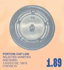 Wholesale Club portion cup lids offer