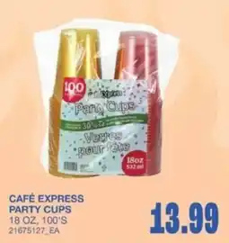 Wholesale Club Café Express party cups offer