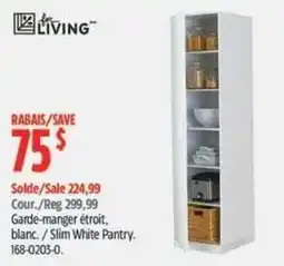 Canadian Tire for living slim white pantry offer
