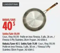 Canadian Tire Lagostina poele en inox Finezza 5 plis 26 cm offer