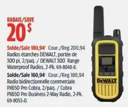 Canadian Tire DeWalt waterproof radios offer