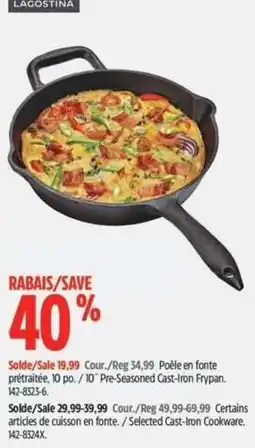 Canadian Tire Lagostina pre-seasoned cast-iron frypan offer