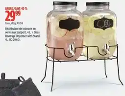 Canadian Tire Glass Beverage Dispenser with Stand offer