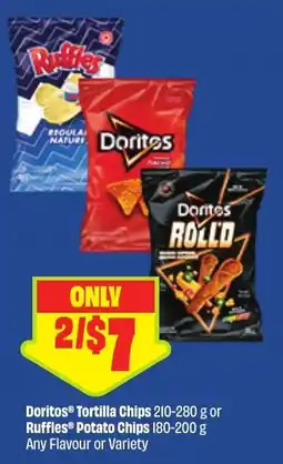 FreshCo Doritos Tortilla Chips or Ruffles Potato Chips offer