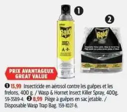 Canadian Tire Raid wasp & hornet insect killer spray offer