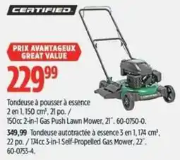 Canadian Tire Great Value 150cc 2-in-1 Gas Push Lawn Mower, 21" offer