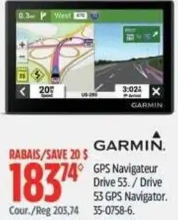 Canadian Tire Garmin gps navigator drive 53 offer