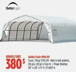 Canadian Tire ShelterLogic peak shelter offer
