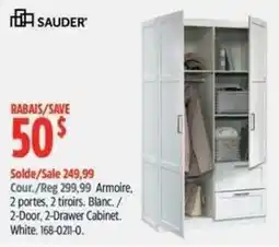 Canadian Tire Sauder 2-Door, 2-Drawer Cabinet. White offer