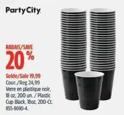 Canadian Tire Party City Plastic Cup Black offer