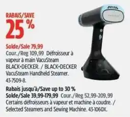 Canadian Tire Black+Decker handheld steamer offer