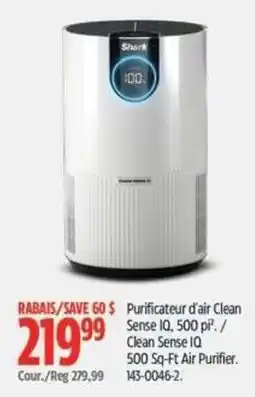 Canadian Tire Shark Clean Sense IQ 500 Sq-Ft Air Purifier offer