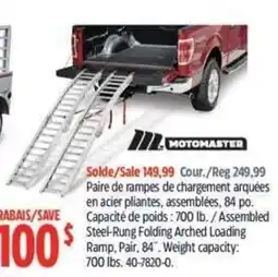 Canadian Tire Motomaster steel-rung folding arched loading ramp pair offer