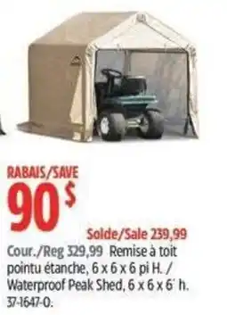 Canadian Tire Waterproof Peak Shed offer