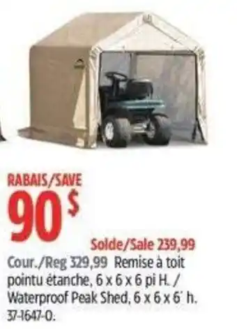 Canadian Tire Waterproof Peak Shed offer
