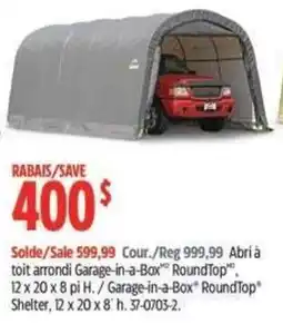 Canadian Tire Garage-in-a-Box RoundTop Shelter offer