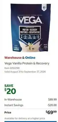 Vega Vanilla Protein & Recovery