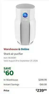 Costco Shark air purifier offer