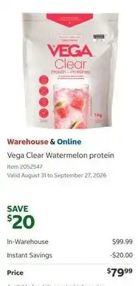 Costco Vega Clear Watermelon protein offer