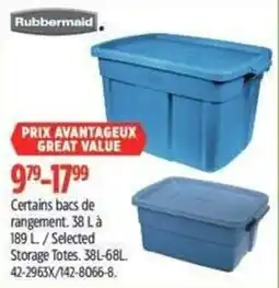 Canadian Tire Rubbermaid storage totes offer