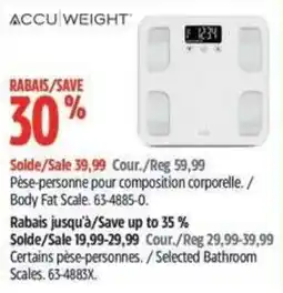 Canadian Tire Accuweight body fat scale offer
