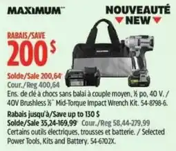 Canadian Tire Maximum 40V Brushless 1/2" Mid-Torque Impact Wrench Kit offer