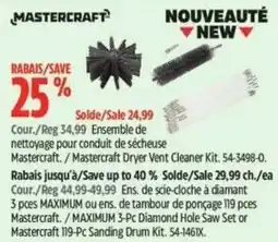 Canadian Tire Mastercraft dryer vent cleaner kit offer