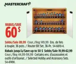 Canadian Tire Mastercraft router bit set 36-pc offer
