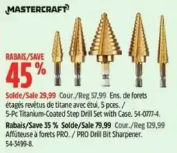 Canadian Tire Mastercraft 5-Pc Titanium-Coated Step Drill Set with Case offer
