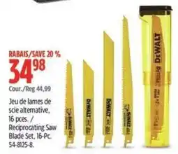 Canadian Tire DeWalt reciprocating saw blade set offer