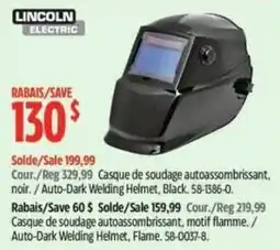 Canadian Tire Lincoln Electric auto-dark welding helmet black offer