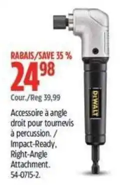 Canadian Tire DeWalt impact-ready right-angle attachment offer