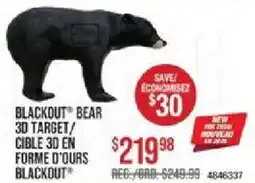 Cabela's Blackout bear 3d target offer