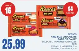 Wholesale Club Reese's king size chocolate bars or candy offer