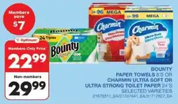 Wholesale Club Bounty paper towels 8's or Charmin ultra soft or ultra strong toilet paper 24's offer