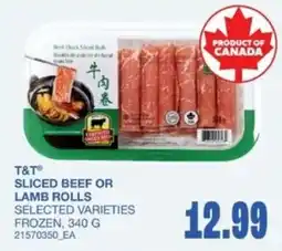 Wholesale Club T&T sliced beef or lamb rolls offer