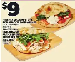 Independent Grocer Romanaccia sandwiches offer