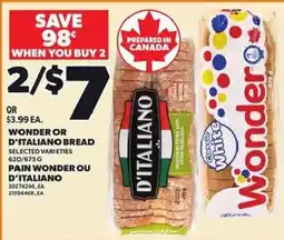 Independent Grocer Wonder or D'italiano bread offer