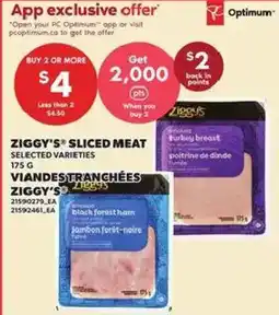 Independent Grocer Ziggy's sliced meat selected varieties offer