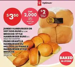 Independent Grocer Optimum jumbo hamburger or hot dog buns 8's or brioche-style hamburger buns 6's offer