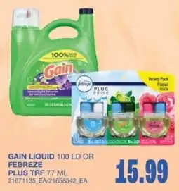 Wholesale Club Gain liquid or Febreze plus trf offer