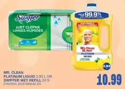 Wholesale Club Mr. Clean platinum liquid or swiffer wet refill offer
