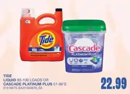 Wholesale Club Tide liquid or Cascade platinum plus offer