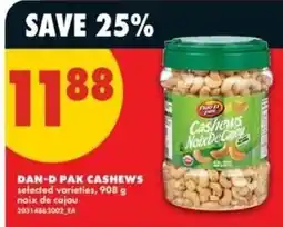 No Frills Dan-d-pak cashews offer
