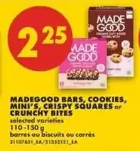 No Frills Madegood bars, cookies, mini's, crispy squares or crunchy bites offer