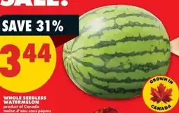 No Frills Whole seedless watermelon offer